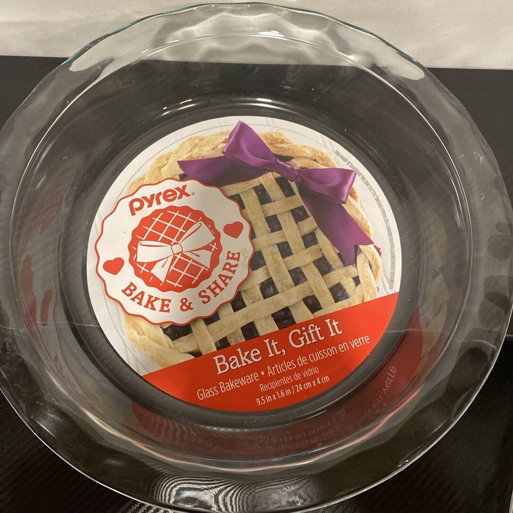 New Clear Pie Pyrex Glass‎ Bakeware Bake and Share 9.5" x 1.6"